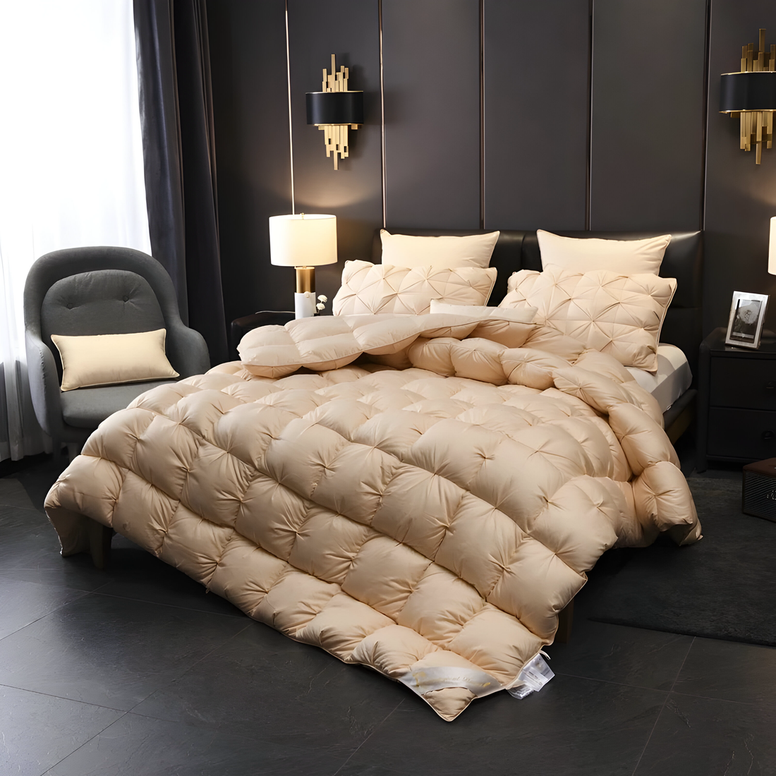 Splendore Beige Goose Down Comforter