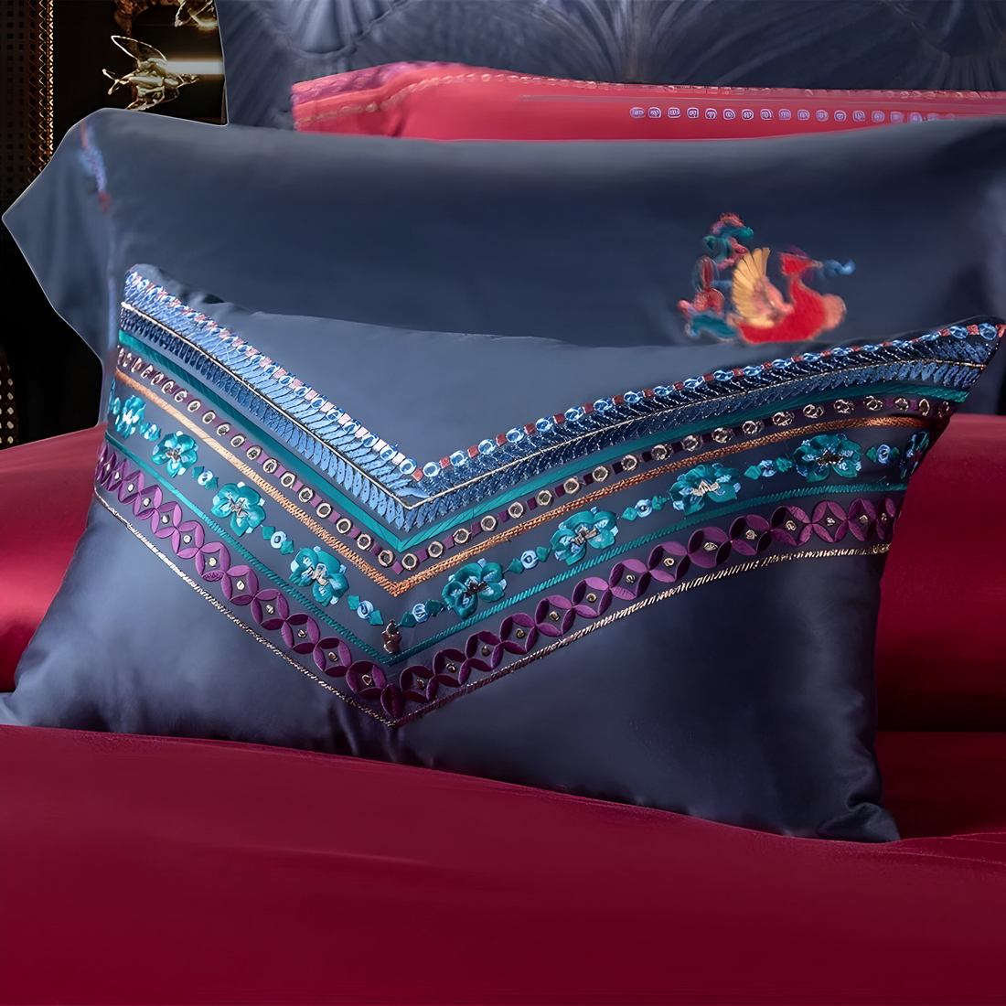 Rêve Premium Wine Egyptian Cotton Bedding Set